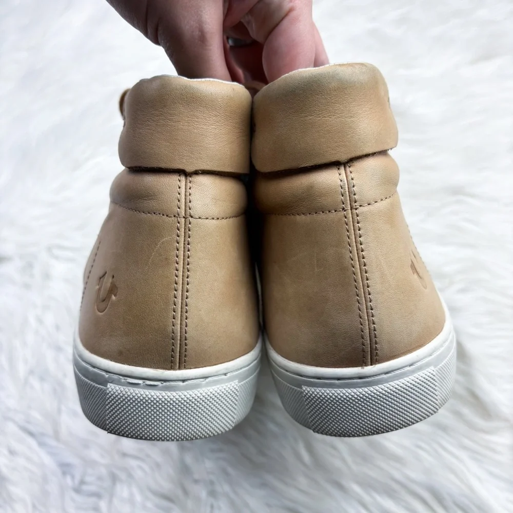 True Religion Hex V1 High Top Leather Sneakers Shoes Tan Brown Mens Size 13